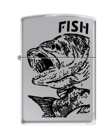 Зажигалка чёрный окунь Zippo 250 FISH - BIG MOUTH