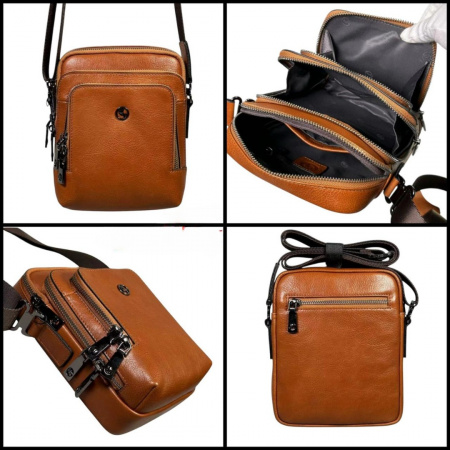 Сумка через плечо А5 кожаная 13-5462-5Brown
