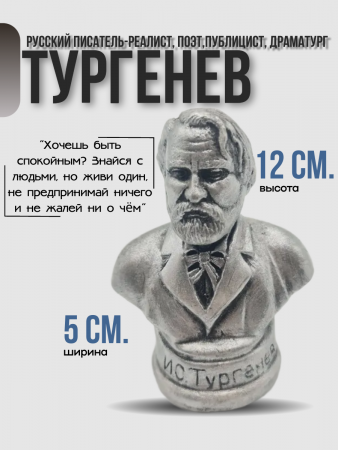 Бюст Тургенев Иван Сергеевич 102.64.3 серебро