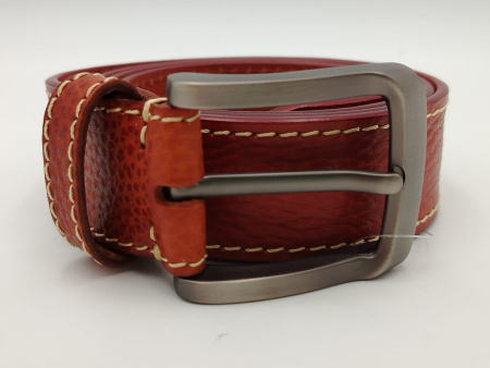 Ремень мужской кожаный в подарочной коробке M011 brown