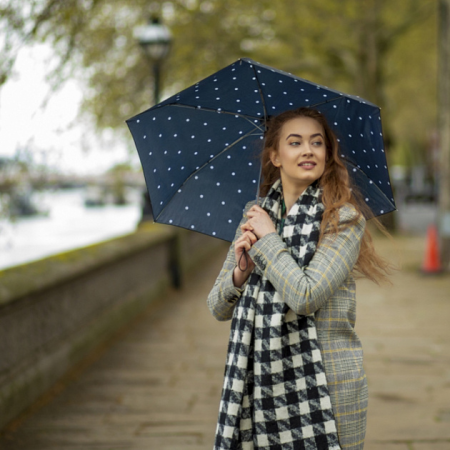Зонт женский механика  Fulton L553-4423 PolkaDot(Largerdots)